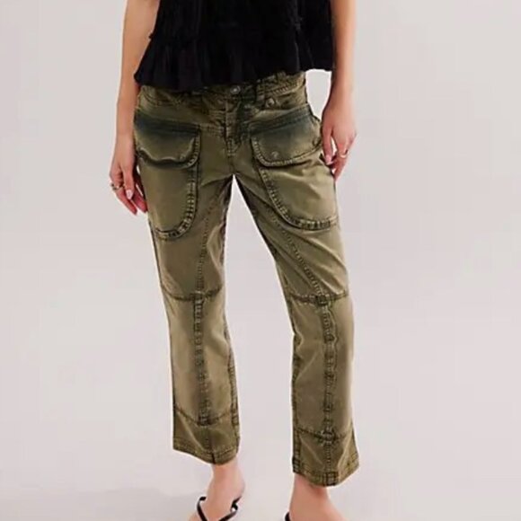 We The Free Pants - NWT $148 Free People We The Free Hot In It Moto Pants Army Green Size 4